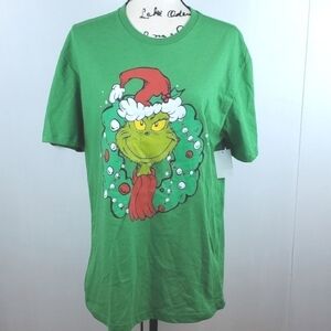 Dr.Suess- Green The Grinch Novelty Graphic Shirt Holidays New! Sz.Large